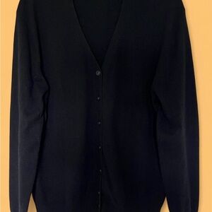 Vintage MODA International Black Silk & Cashmere Button Cardigan